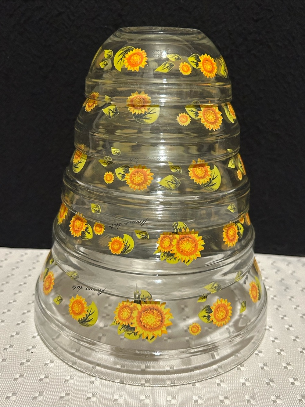 Vintage Imperial Glass Sunflower Nesting Mixing Bowls Set of 5